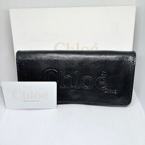 Chloé Black Lambskin Leather Wallet w/ Box & COA Card